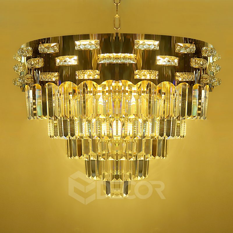 Multiple Lights Luxury Crystal Chandelier, Golden eDecor