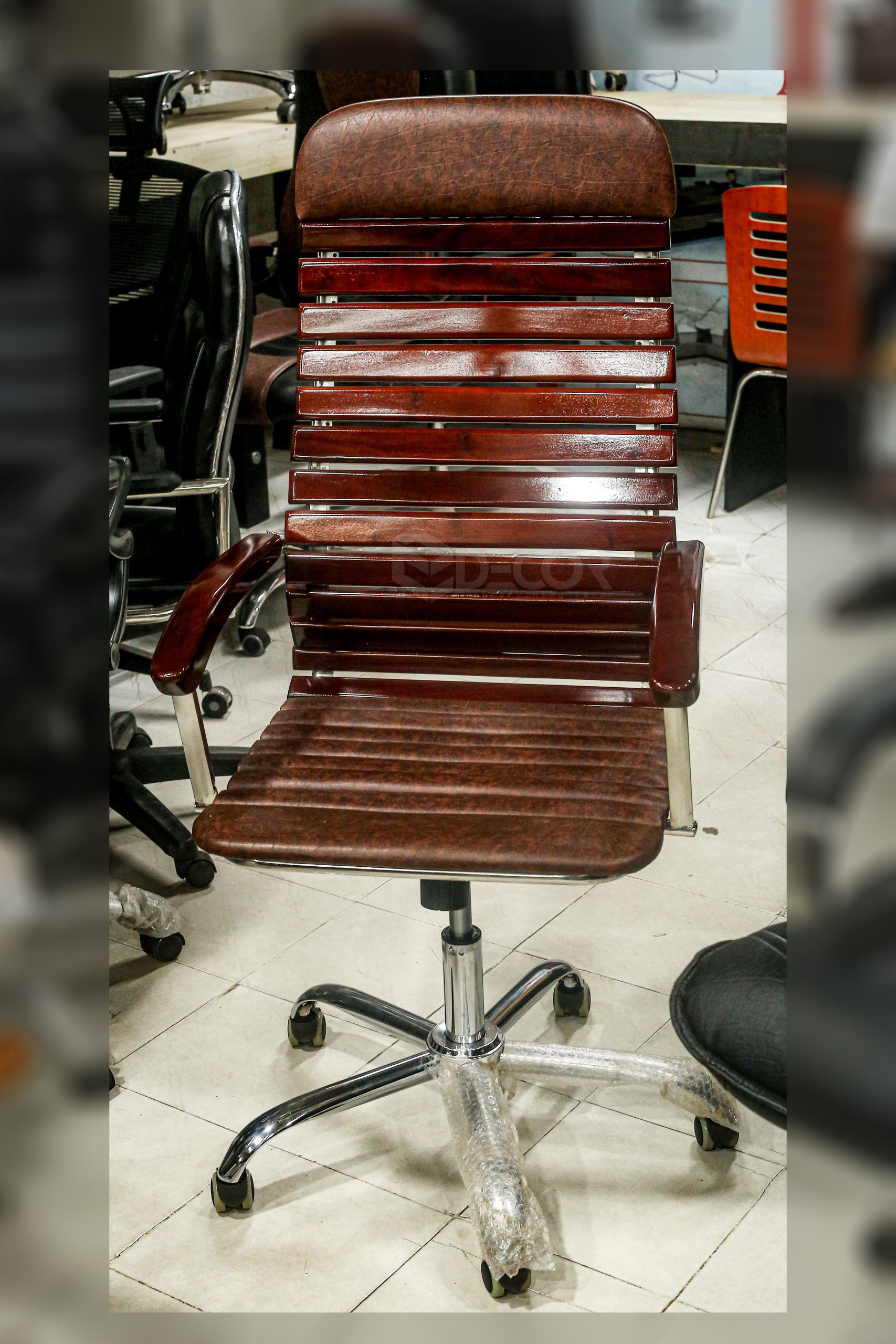 Wooden revolving office chair deals